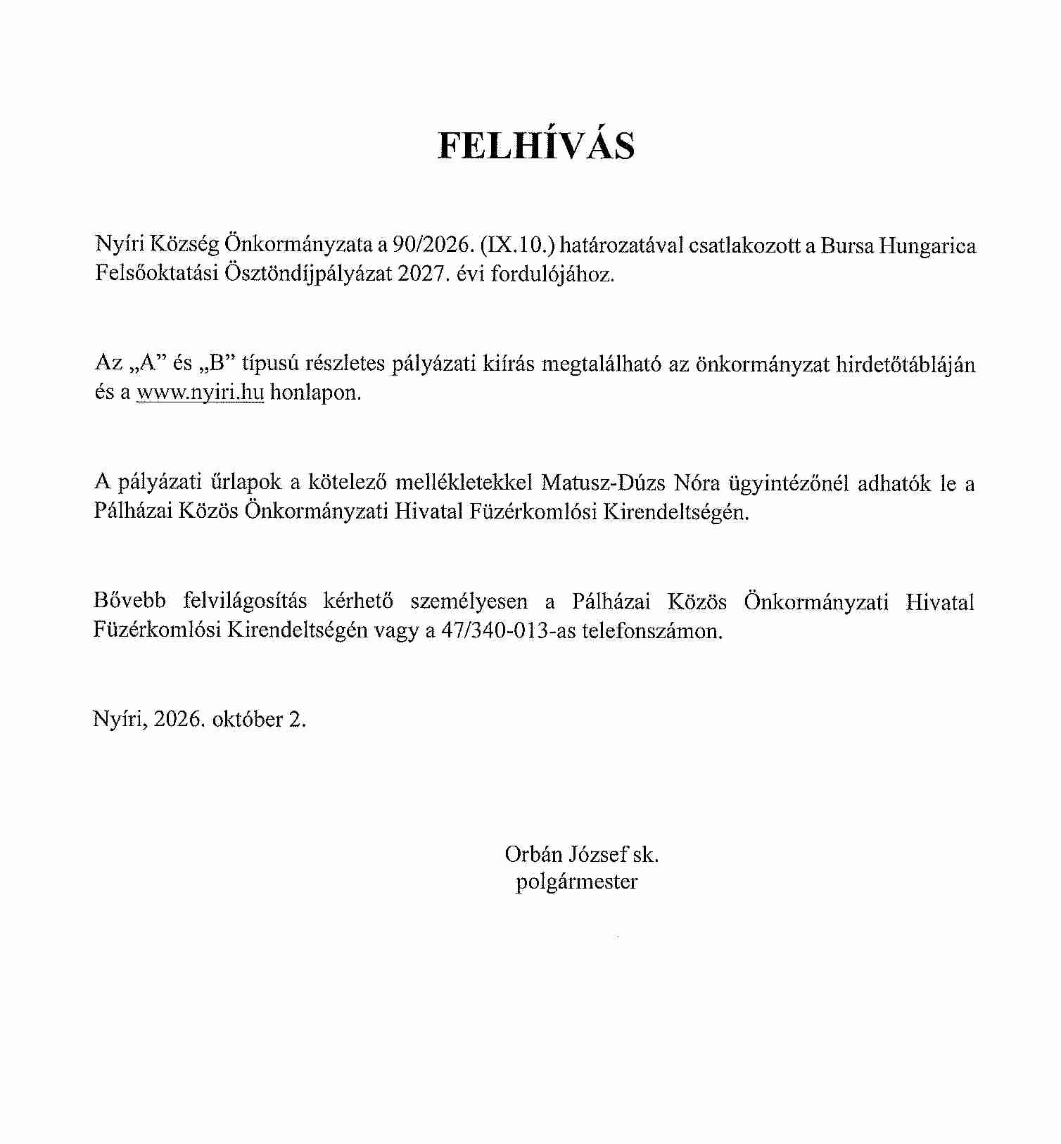Felhivas  Nyiri